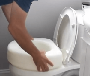 Toilet Seat Riser 4 Elongated Bowl Padded Armrests For Elderly