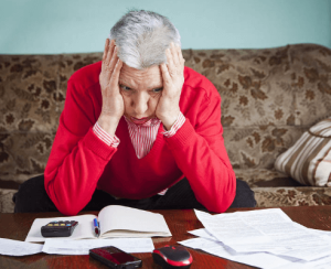 A senior struggling with bills